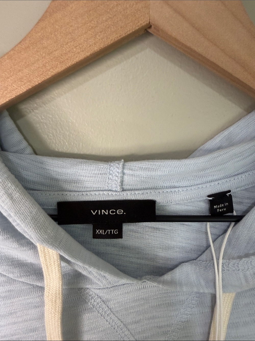 NWT Vince Light Blue Men's Hooded Long-Sleeve Shirt XXL - Picture 3 of 8